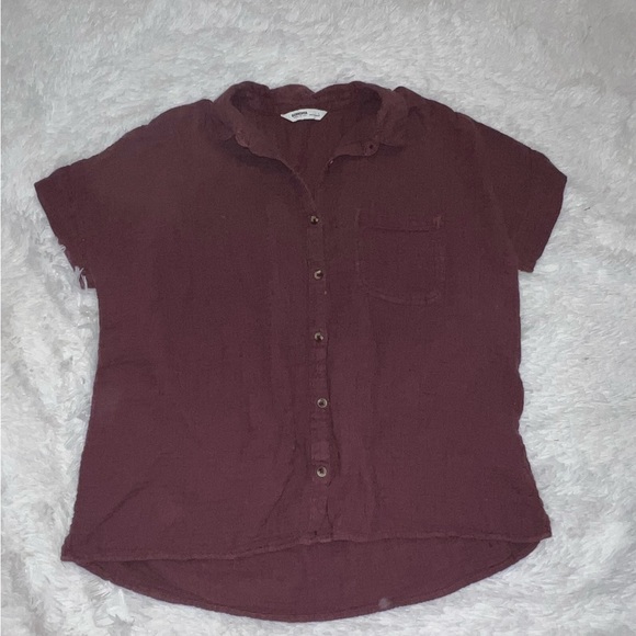 Sonoma Burgundy / Maroon Button-Up Shirt size Large - Picture 2 of 3
